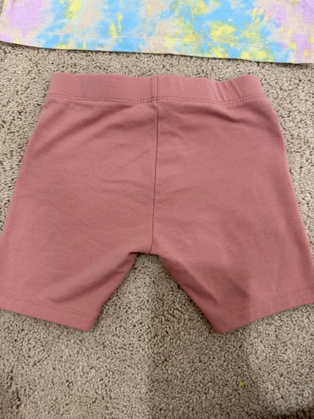 Nike Pastel Tie-Dye Crop Tee with Mauve Bike Shorts - Picture 3 of 5
